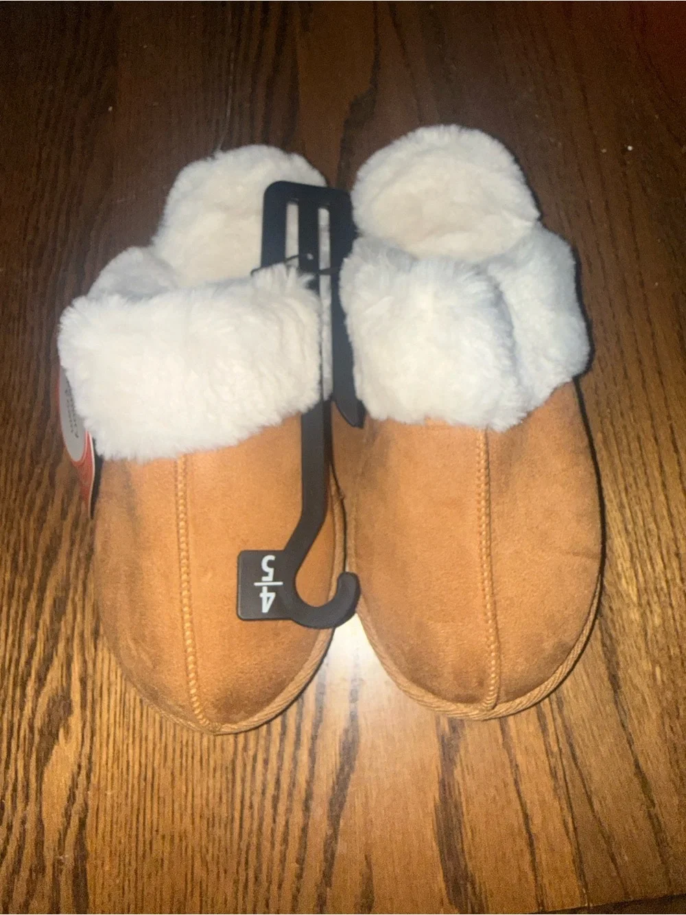 Wonder Nation Cozy Faux-Suede Slipper - Chestnut Brown & Cream